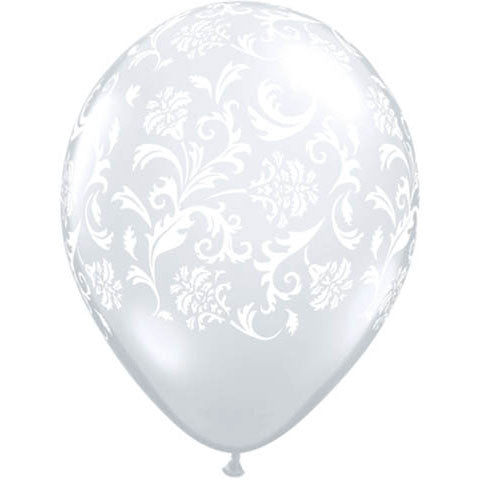 11" Damask Around Diamond Clear
