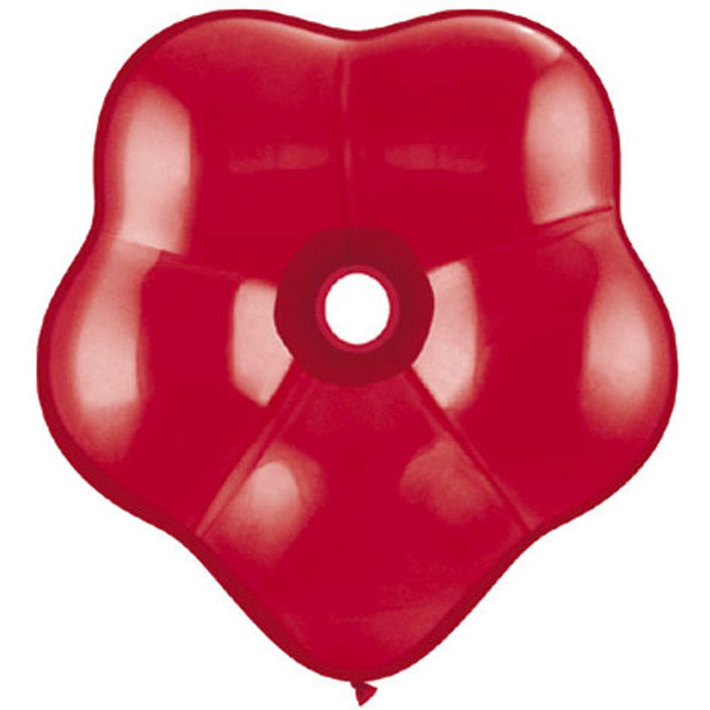 Qualatex 16" Geo Blossom Ruby Red Latex Balloons (25ct)