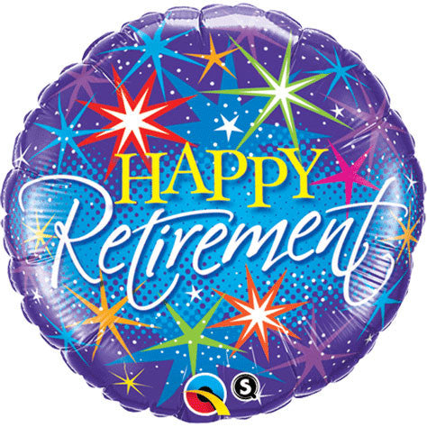 18" Retirement Colorful Bursts