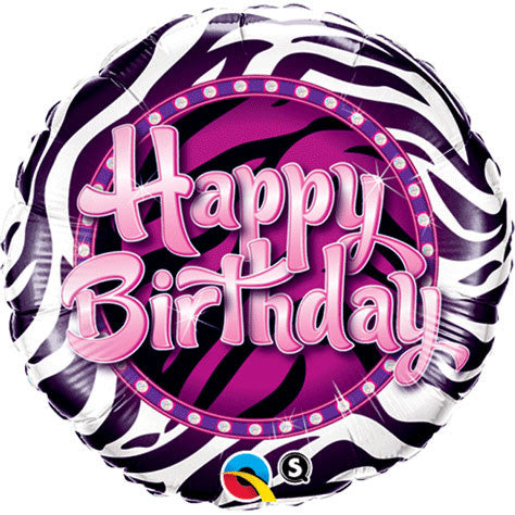18" Birthday Zebra Print