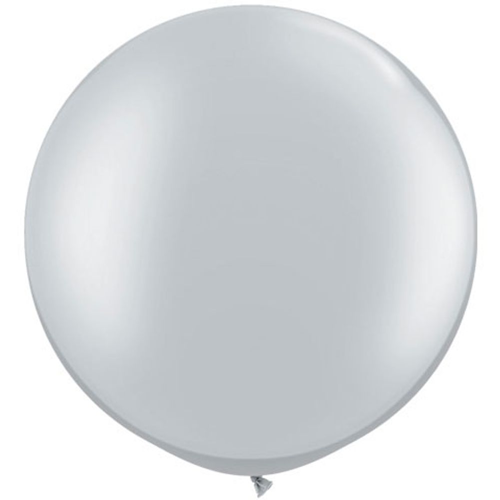 Qualatex 30" Metallic Silver Latex Balloons (2ct)