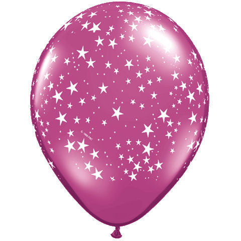 16" Stars Around Jewel Tones Balloons (50 ct)