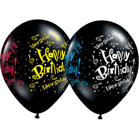 11" Birthday Blast Black Balloons (10 ct)