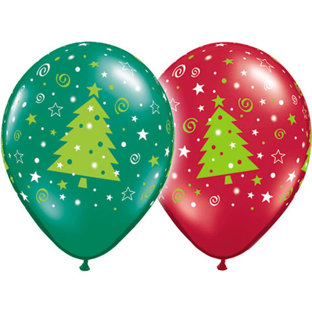 11" Christmas Trees Stars & Swirls