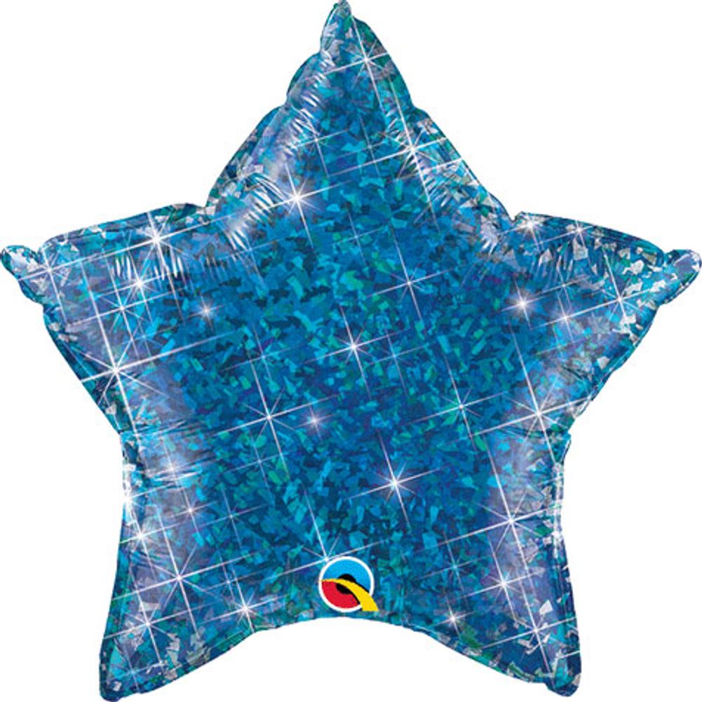 20" Holographic Blue Star Foil Balloon