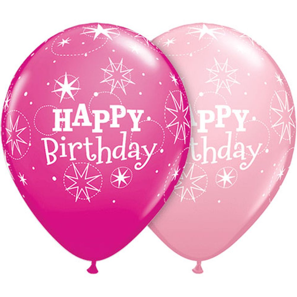 11" Birthday Sparkle Pink & Wild Berry