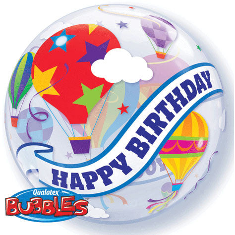 22" Birthday Hot Air Balloon Ride Bubble Balloon
