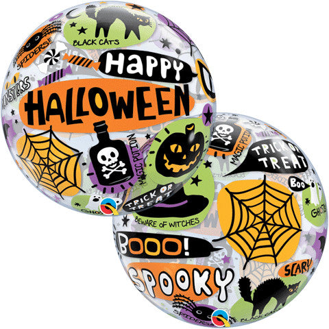 22" Halloween Messages & Icons Bubble Balloon