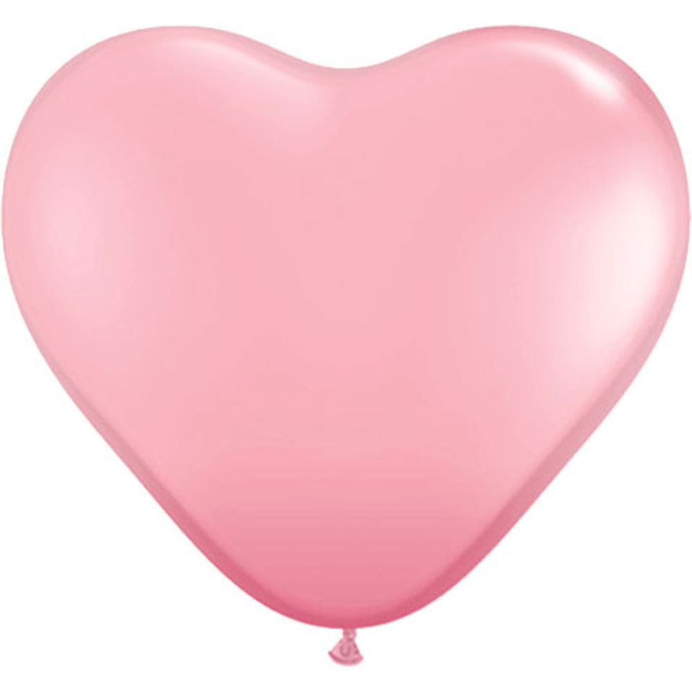 Qualatex 6" Pink Heart Latex Balloons (100ct)
