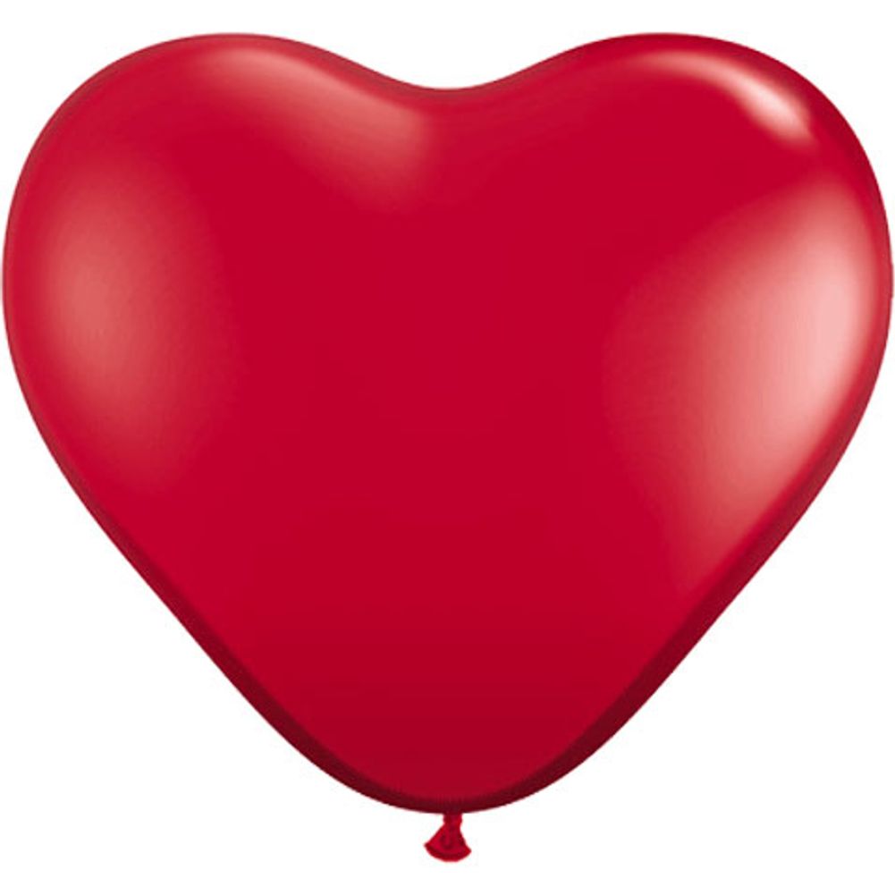 Qualatex 6" Ruby Red Heart Latex Balloons (100ct)