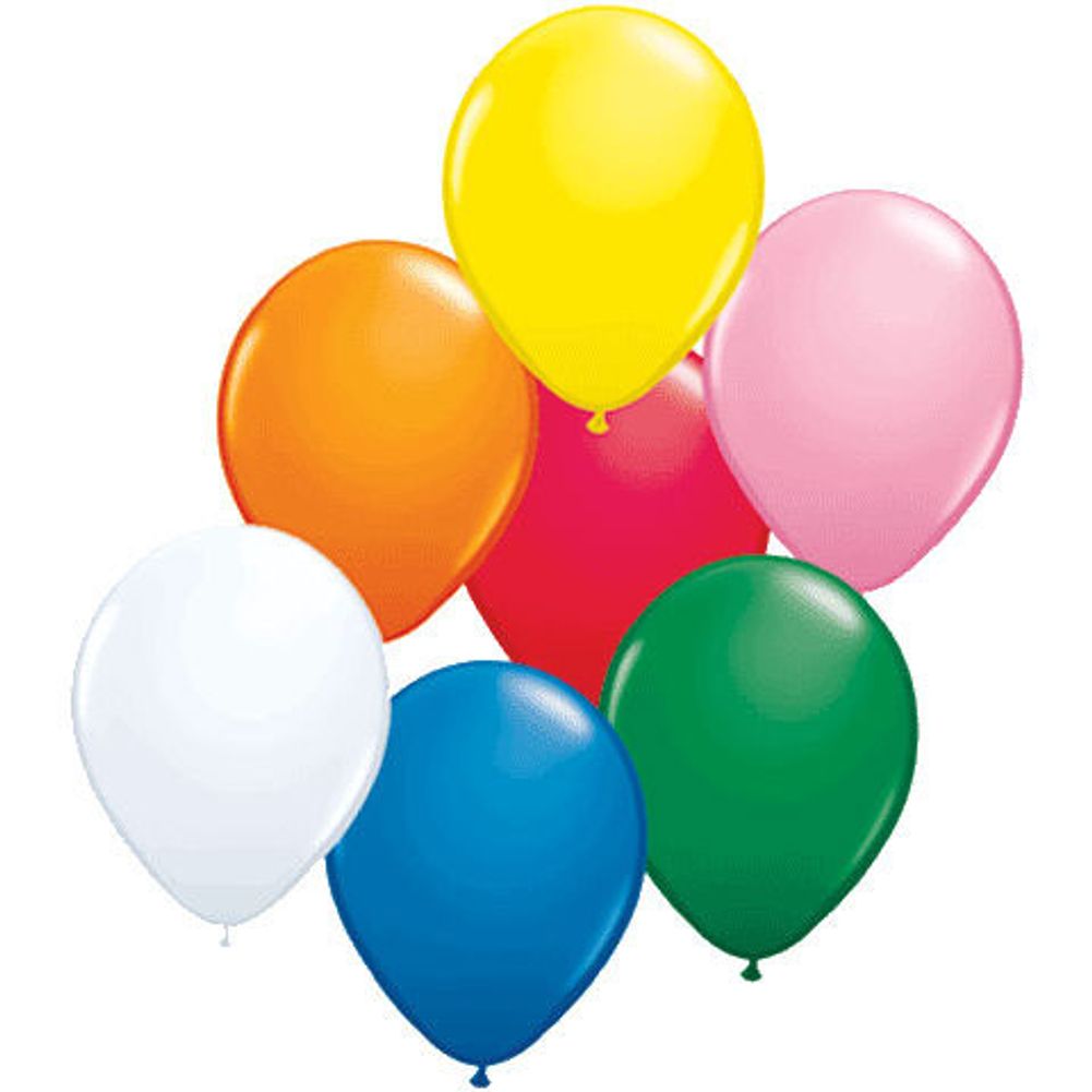 Qualatex 9" Assorted w/White Latex Balloons (100ct)