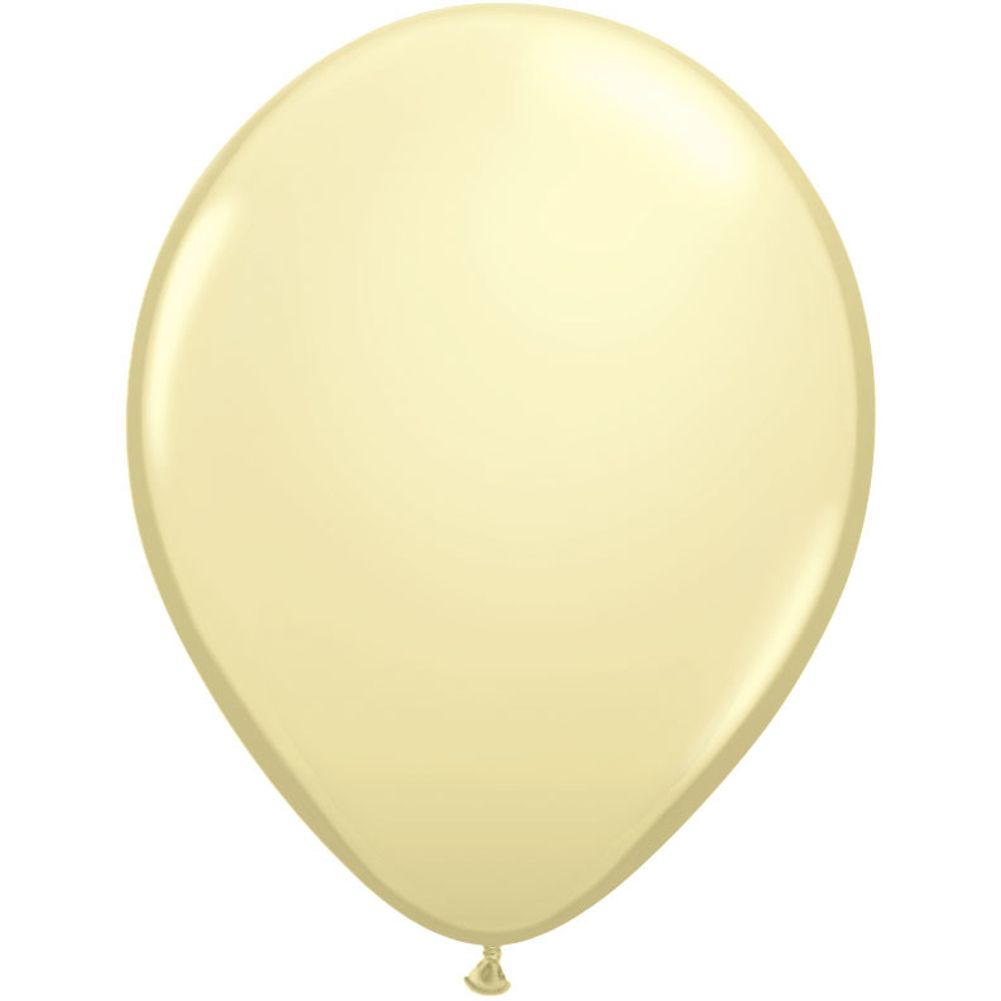 Qualatex 11" Ivory Silk Latex Balloons (100ct)