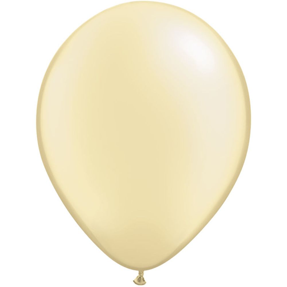 Qualatex 11" Pearlized Ivory Silk Balloons (100ct)