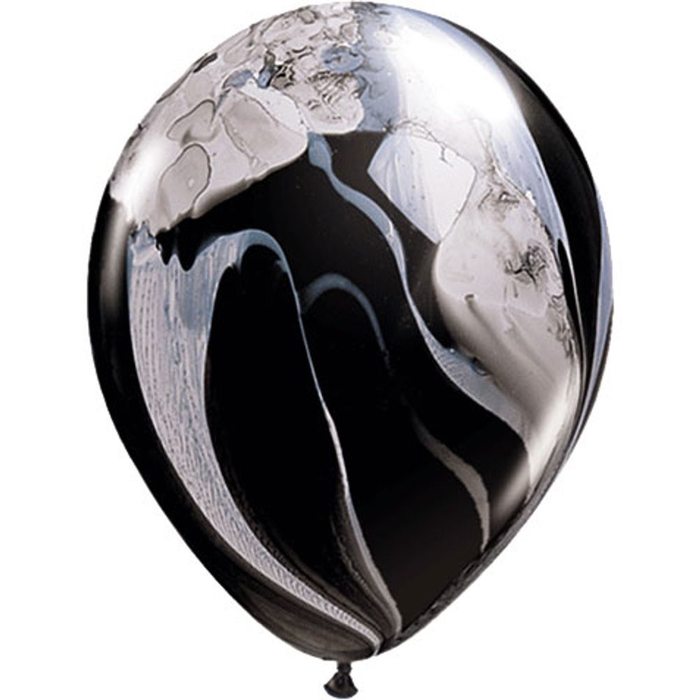 11" Agate Black/White Balloons (100 ct)