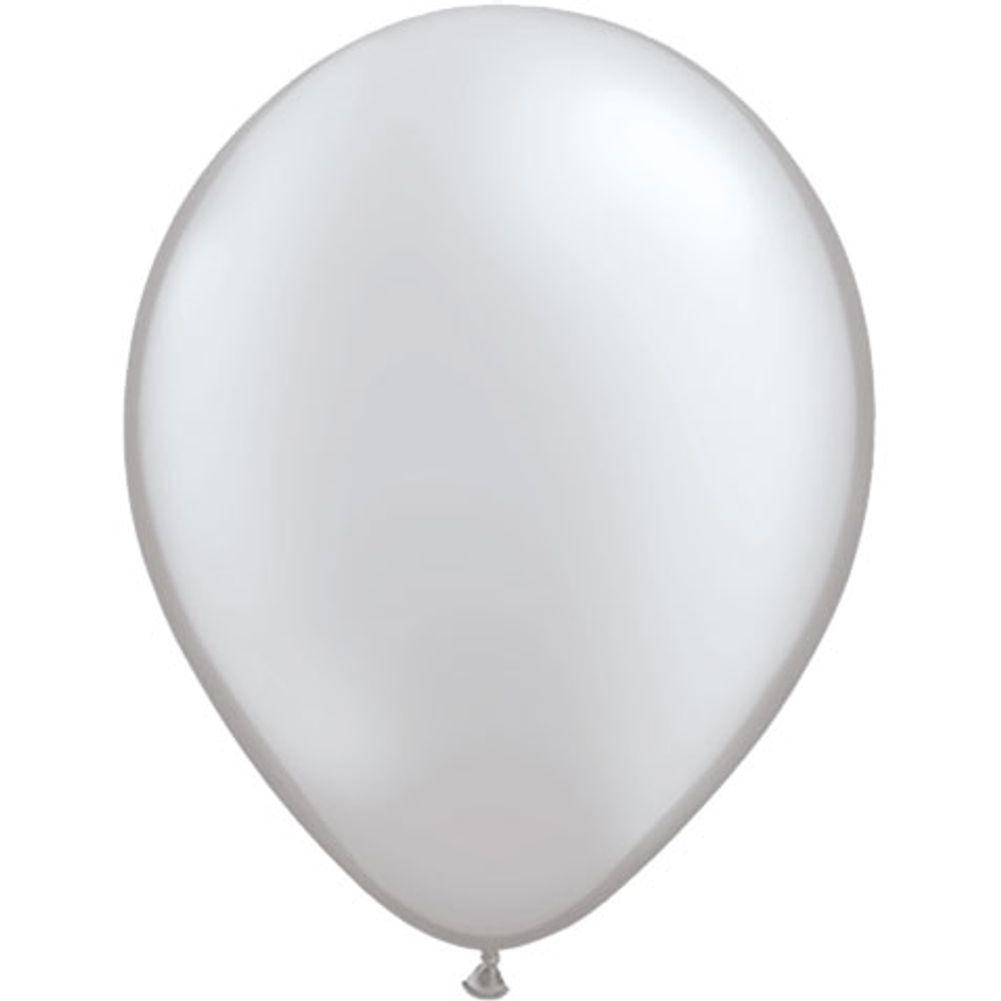 Qualatex 16" Metallic Silver Latex Balloons (50ct)