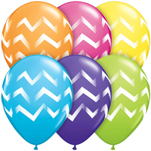 11" Chevron Stripes Around Latex Balloons (50ct)