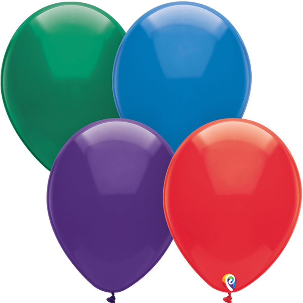 Funsational 12" Crystal Assorted Color Latex Balloons, 15ct