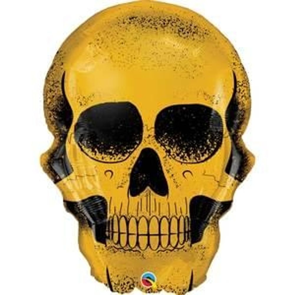 36" GOLDEN SKULL HELIUM SHAPE