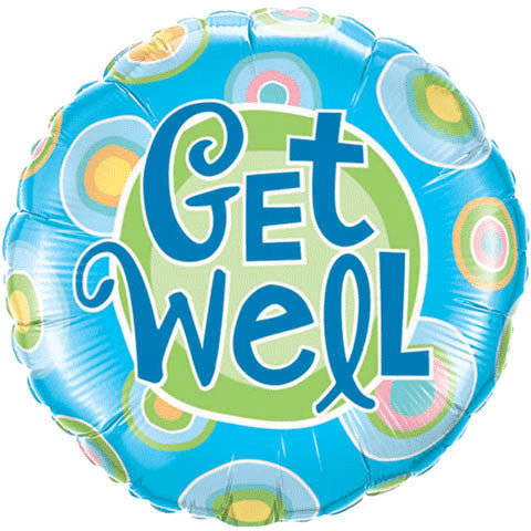 18" Get Well Blue Dots