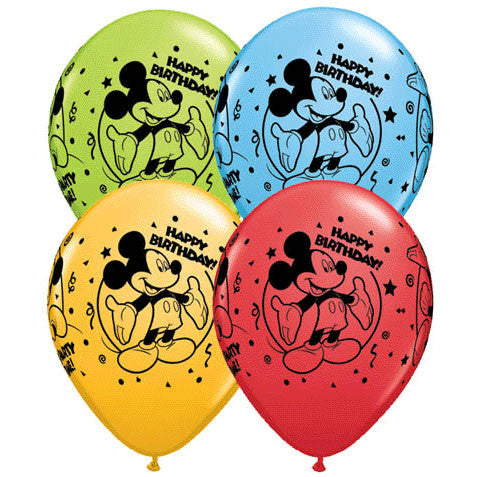 11" Mickey Happy Birthday Around Balloons (25 ct)