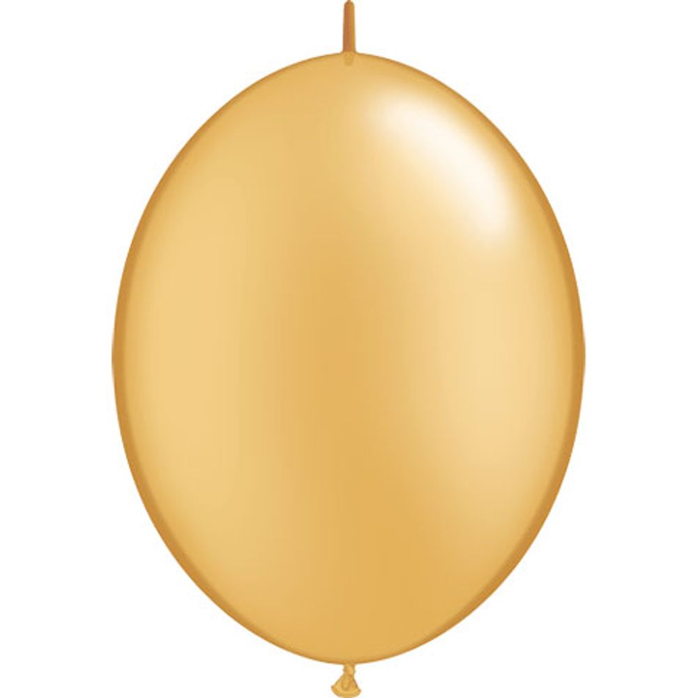 Qualatex 12" Metallic Gold Quicklink Latex Balloons (50ct)