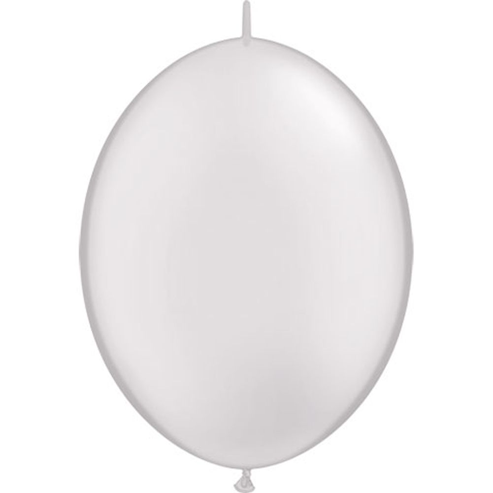Qualatex 12" Pearlized White Quicklink Latex Balloons (50ct)