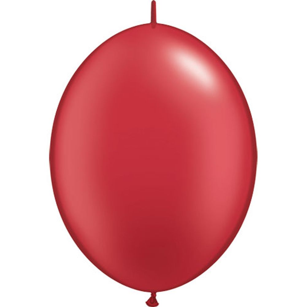 Qualatex 12" Pearlized Ruby Red Quicklinks Latex Balloons (50ct)