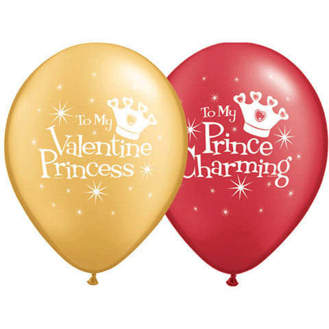 11" Valentine Prince & Princes Latex Balloons (10ct)