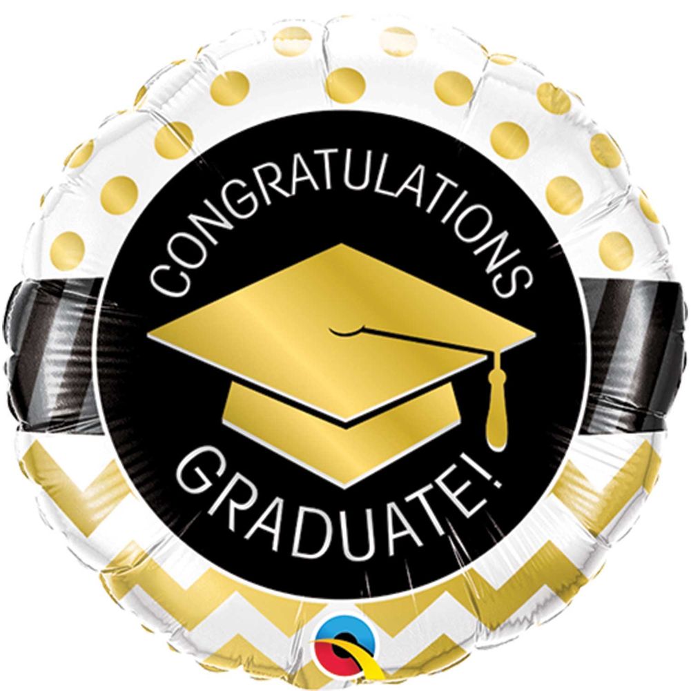 GRADUATE GOLD CHEVRON DOTS MINI