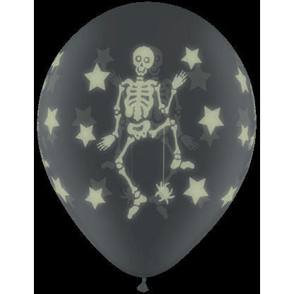 11" Glow Skeletons Latex Balloons (25 ct)