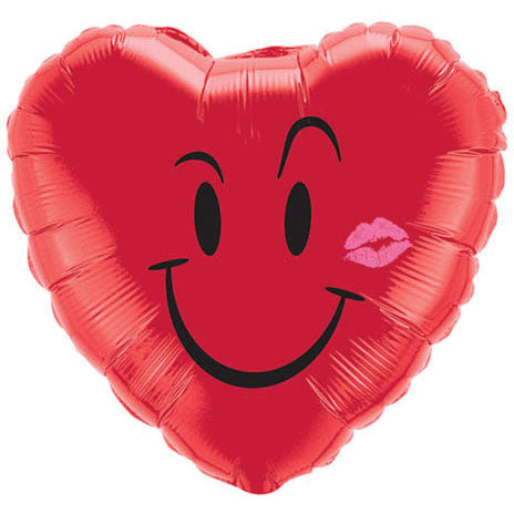 18" Naughty Smile & A Kiss Foil Balloon