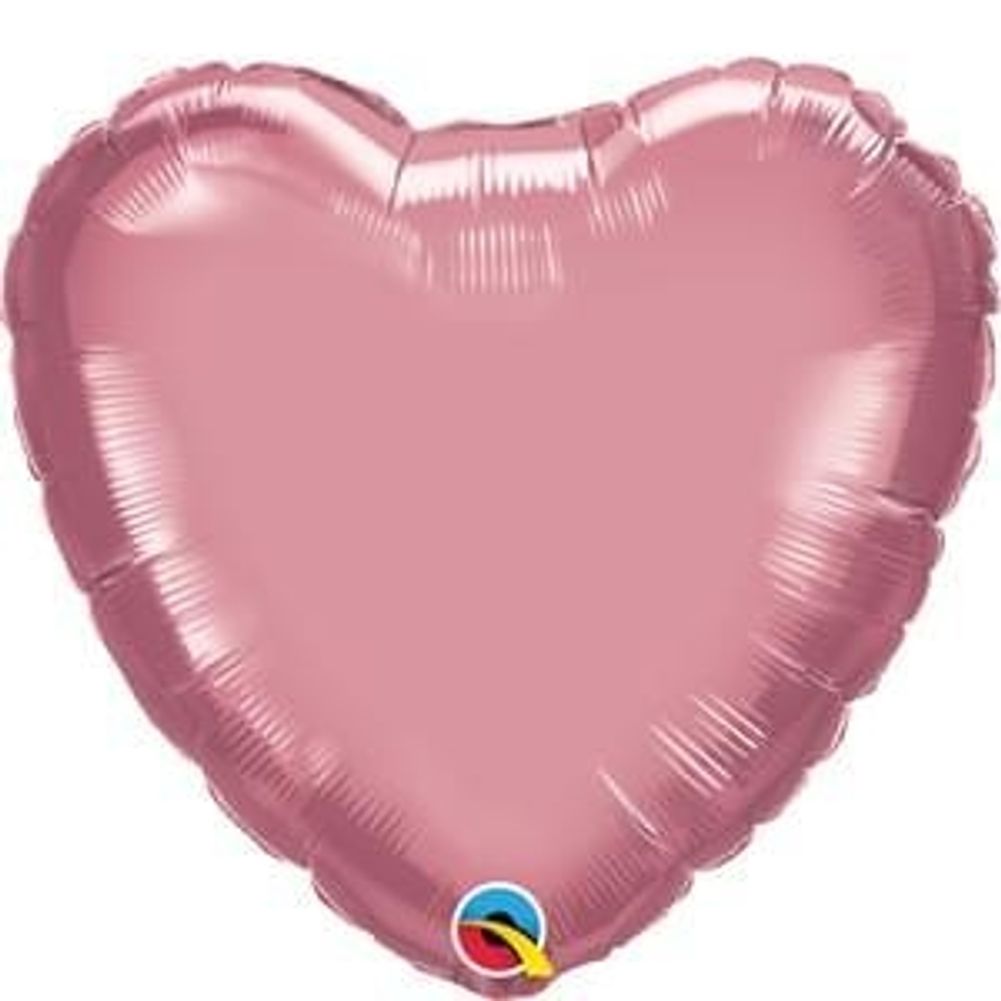 18" CHROME MAUVE HEART