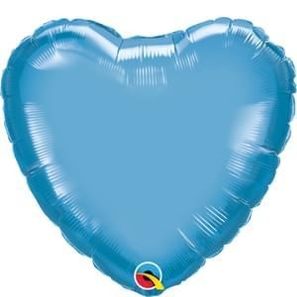18" CHROME BLUE HEART