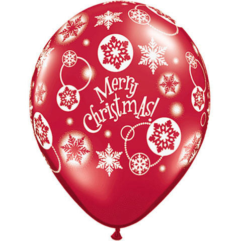 11" Christmas Snowflakes Around Balloons (10ct)