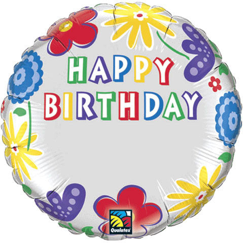 18" Birthday Flowers Name Just Write