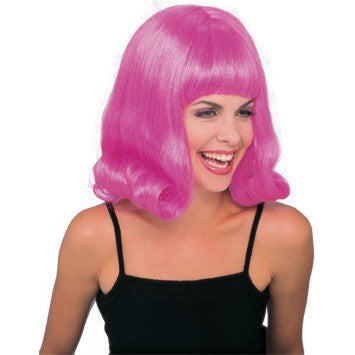 60's Hot Pink Flip Wig