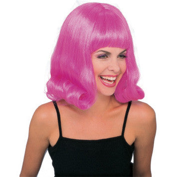 60's Hot Pink Flip Wig