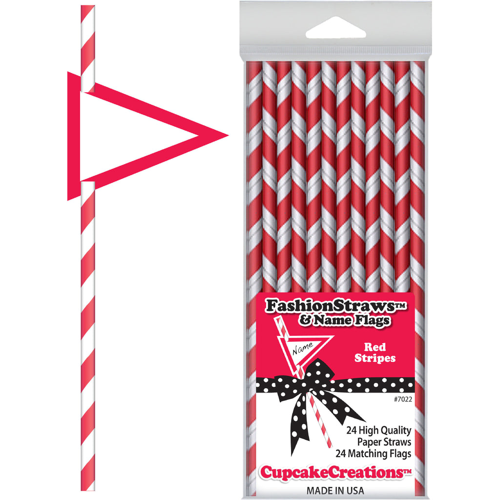 Red Striped Paper Straws