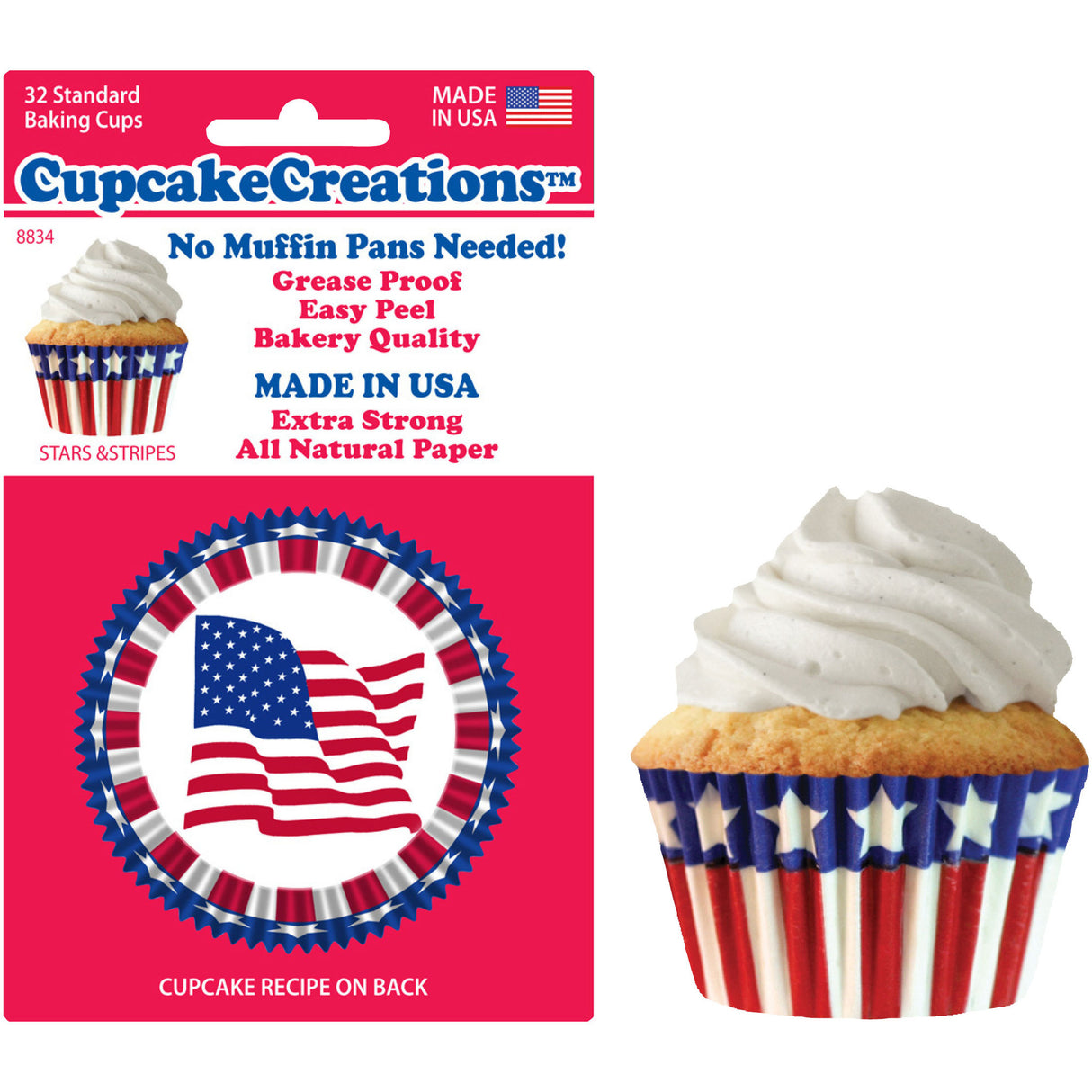 Standard Stars & Stripes Baking Cups (32ct)