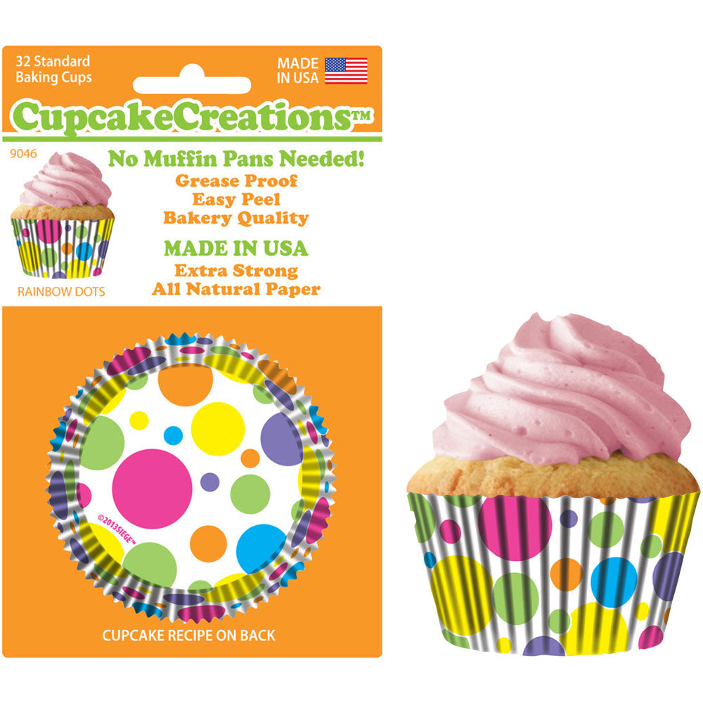 Rainbow Dots Standard Baking Cups