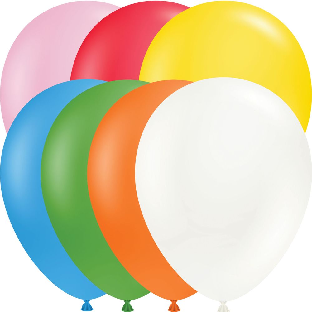 Tuftex 5" Standard Asst W/White Latex Balloons (50ct)
