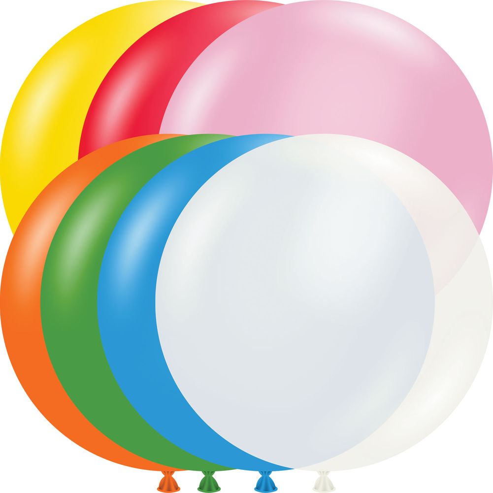 Tuftex 36" Standard Asst W/White Latex Balloons (10ct)