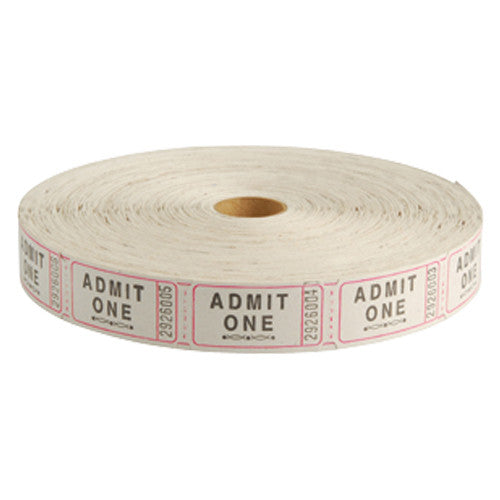 Admit One White Raffle Tickets