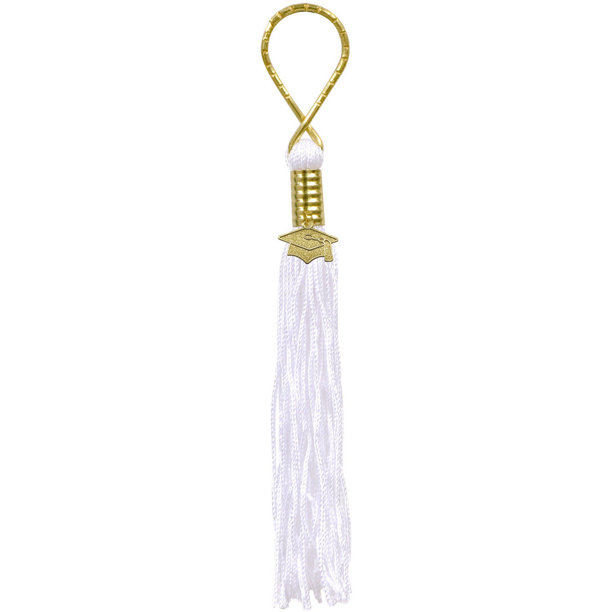 White Tasseled Key Chain