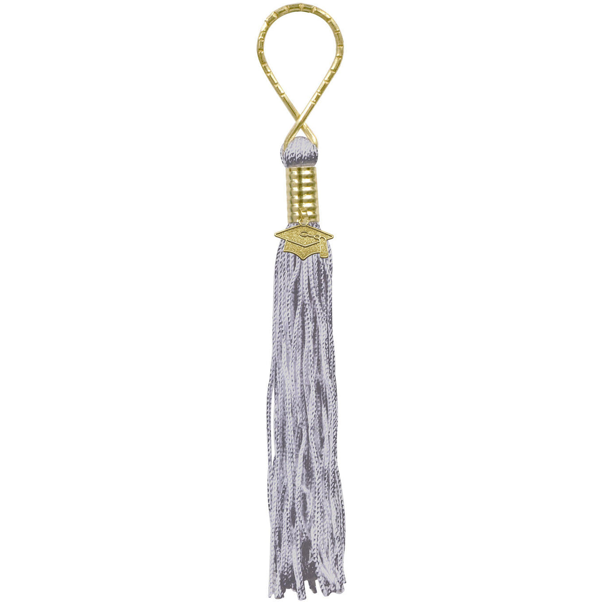 Silver/Gray Tasseled Key Chain
