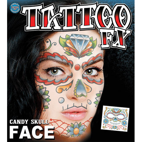 Candy Skull Costume Face Tattoos
