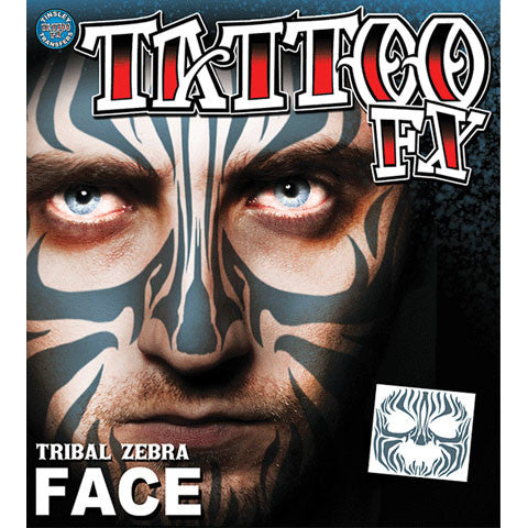 Tribal Zebra Costume Face Tattoos