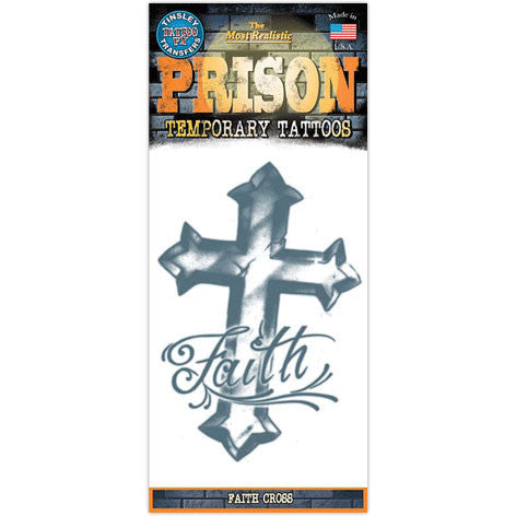 Faith Cross Prison Temporary Tattoo