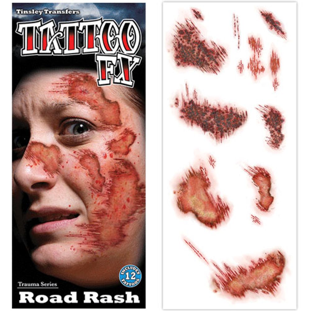 Road Rash Temporary Tattoo FX