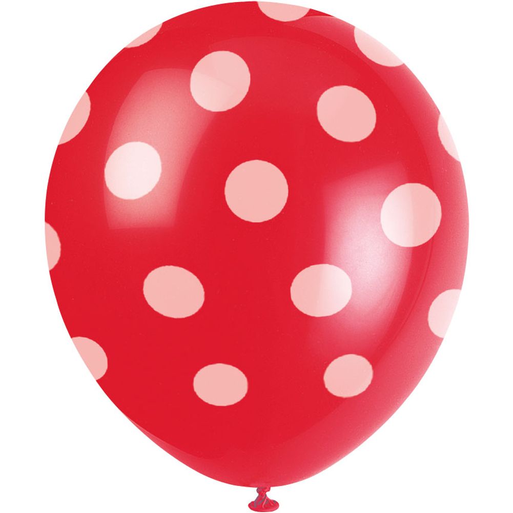 Ruby Red Dots 12" Latex Balloons